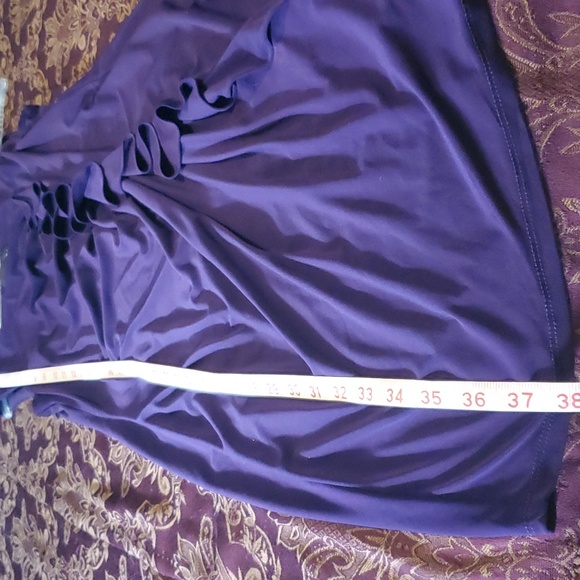 Scarlett Nite πPlum Purple Ruffled Dress,Women's sz12 - pull over stretch fit - Picture 7 of 8